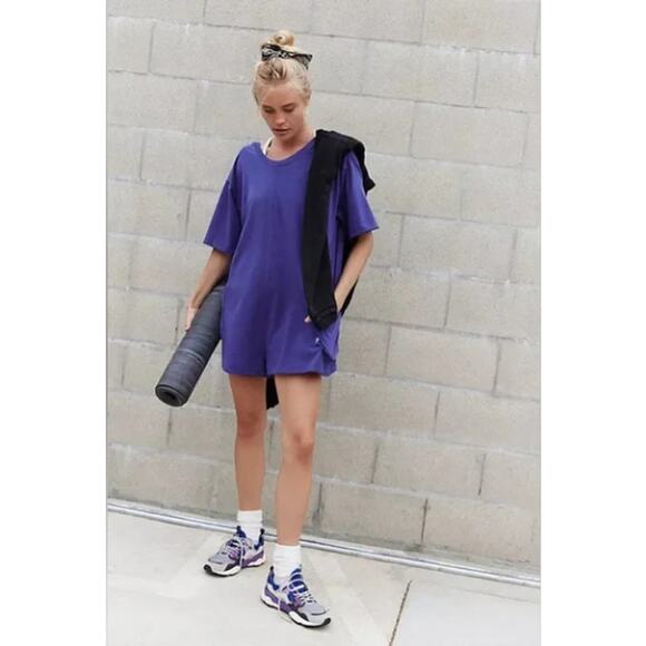 MSRP $60 NWT Free People x Fp Movement Hot Shot Tee Romper Onesie Size S - Picture 3 of 6